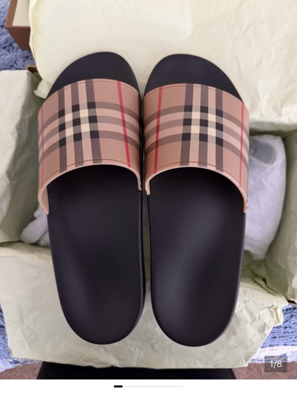 Burberry Brown and White Branded Packaging and Barcode Tag - Picture 4 of 7